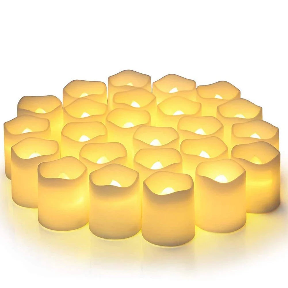 Trendbay 24Pcs/Set Flameless LED Tea Light Candles – Warm White