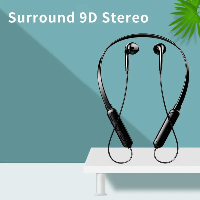 Trendbay Wireless 9D Bluetooth Neckband Headset Black