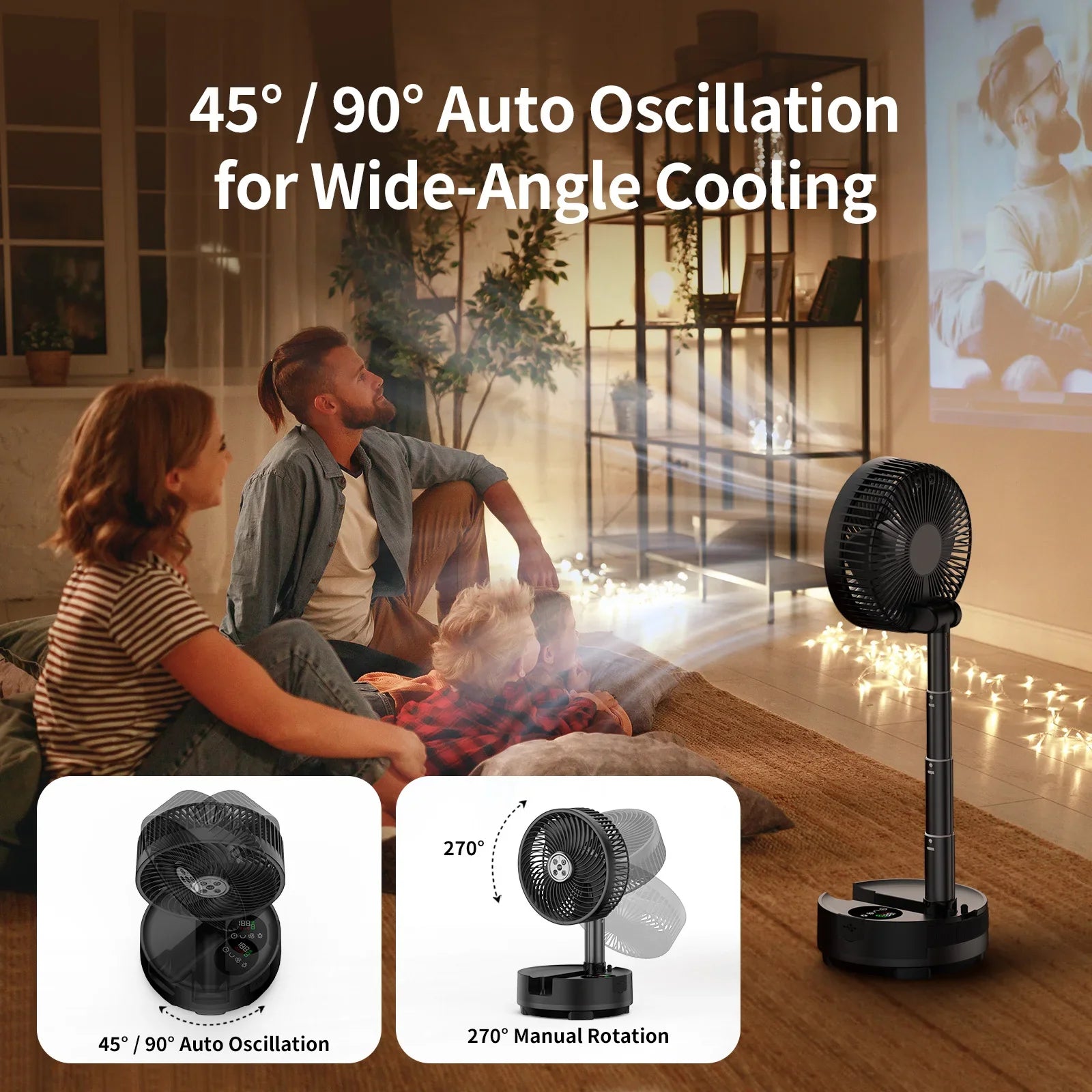Trendbay 20000mAh Portable Folding Fan with Remote