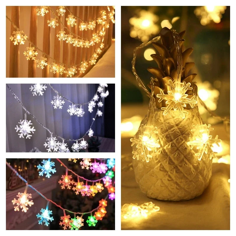 Trendbay Multicolor LED Snowflake String Lights USB-Powered