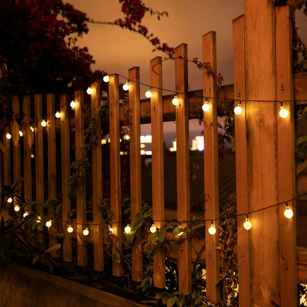 Trendbay 11M 60-LED Solar Crystal Globe String Lights – IP65 Waterproof