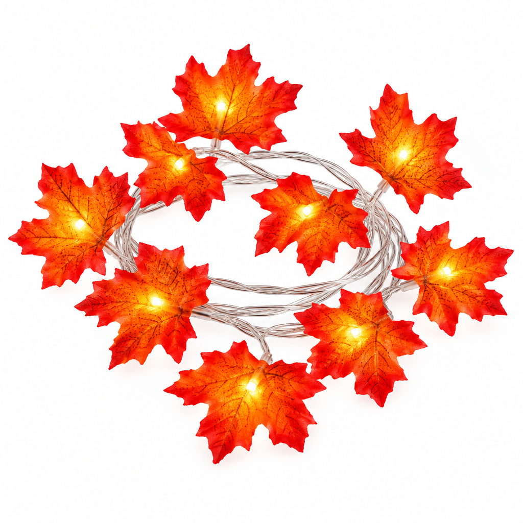 Trendbay 4.5m 30 LED Maple Leaf String Lights, Warm White