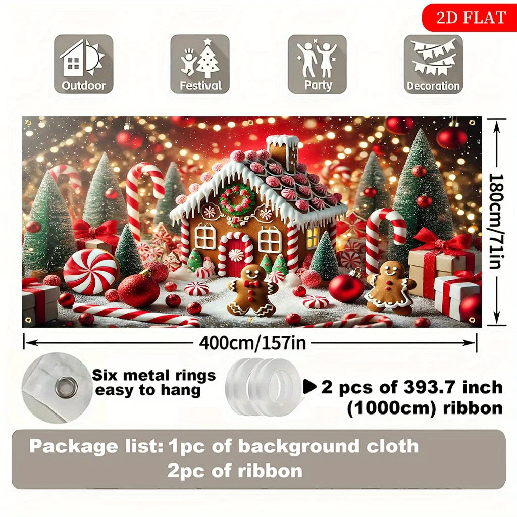 Trendbay Super Large Gingerbread House Backdrop