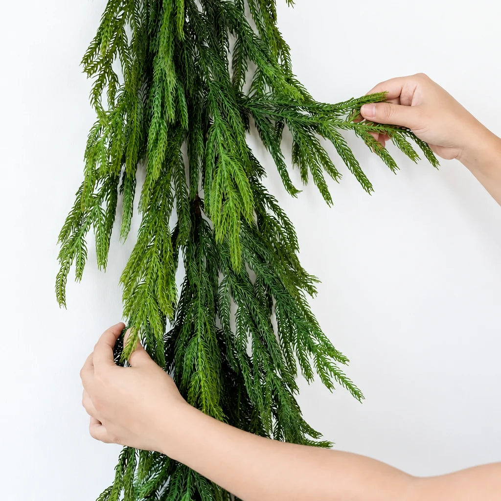 1Trendbay 00cm Artificial Norfolk Pine Christmas Wreath Realistic Green Faux