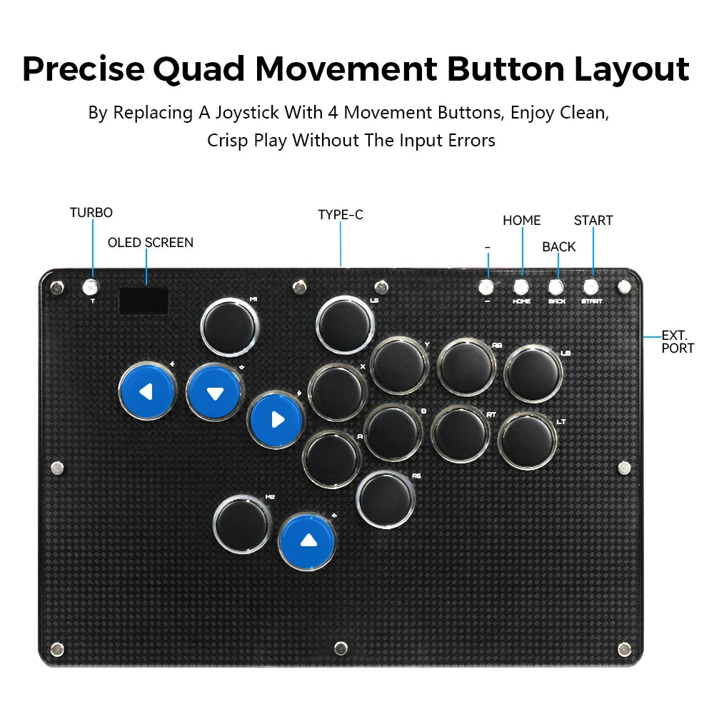 Trendbay T16 Leverless Arcade Controller (Hitbox Style)