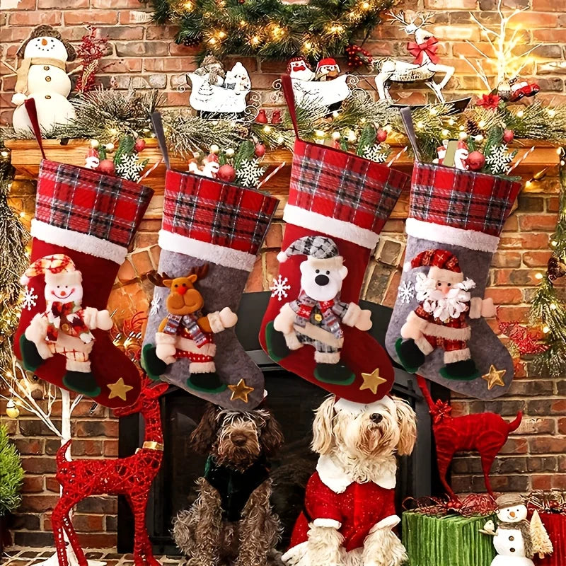 Trendbay 4PCS Christmas Stocking Gift Bag Set