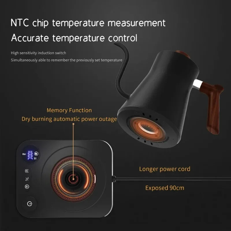 Trendbay Electric Gooseneck Kettle 900ML Temp Control