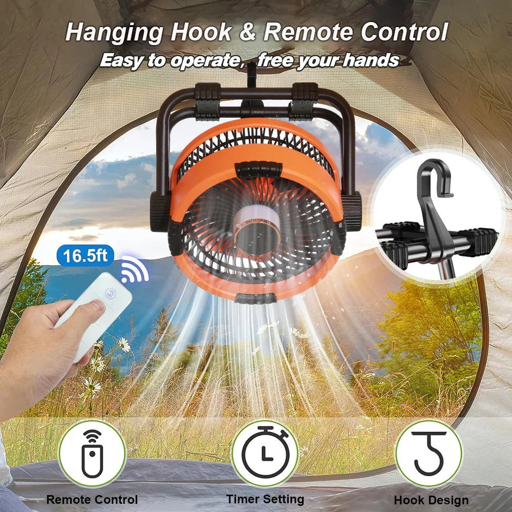 Trendbay 20000mAh Rechargeable Portable Camping Fan