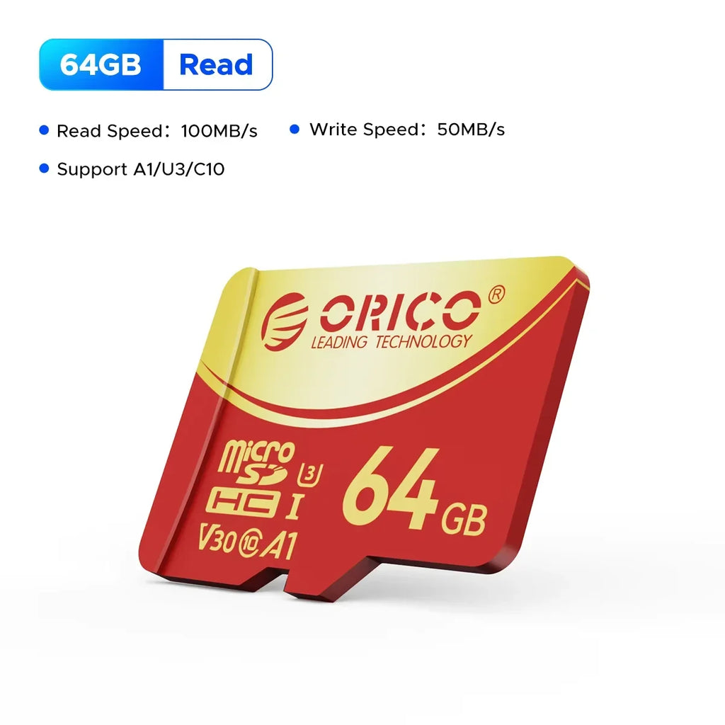 Trendbay ORICO 64GB MicroSDXC Memory Card UHS-I U3 Class 10 V30 A1