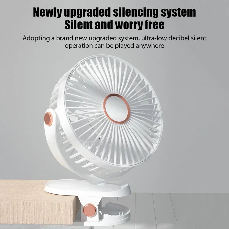 Trendbay 8000mAh Clip-On Rechargeable Fan