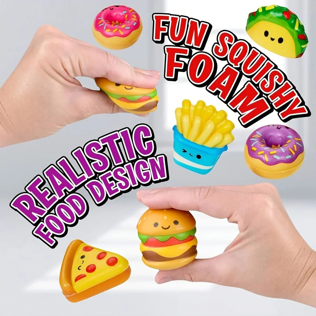Trendbay 12pcs Mini Slow-Rising Squishy Toy Set Random Food & Fries