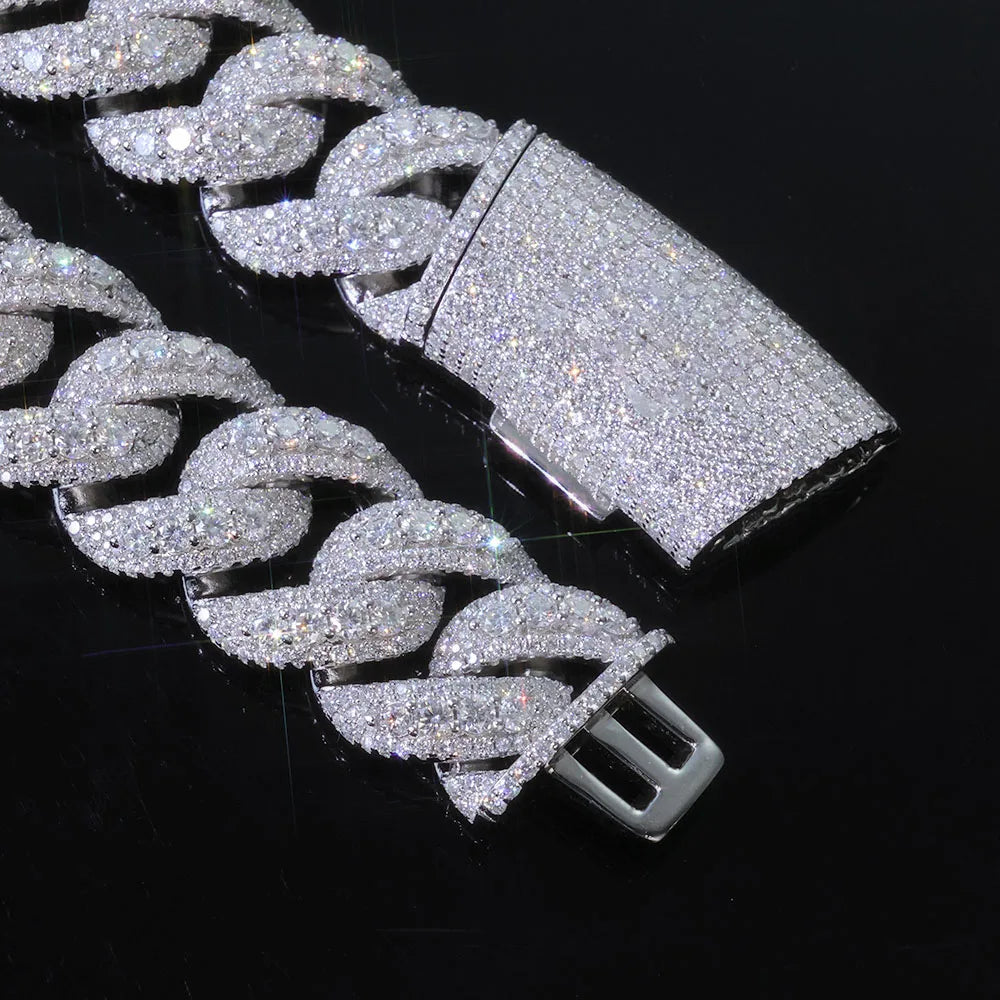 Trendbay 22mm Rose Gold Iced Miami Cuban Link Necklace – Zircon Hip-Hop Chain