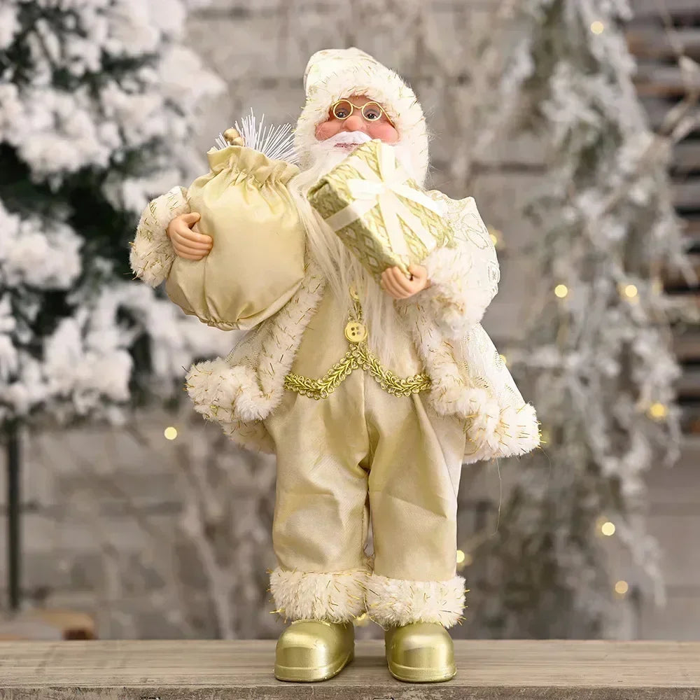 Trendbay 4Pcs Christmas Santa Claus Plush Doll Set Battery-Powered