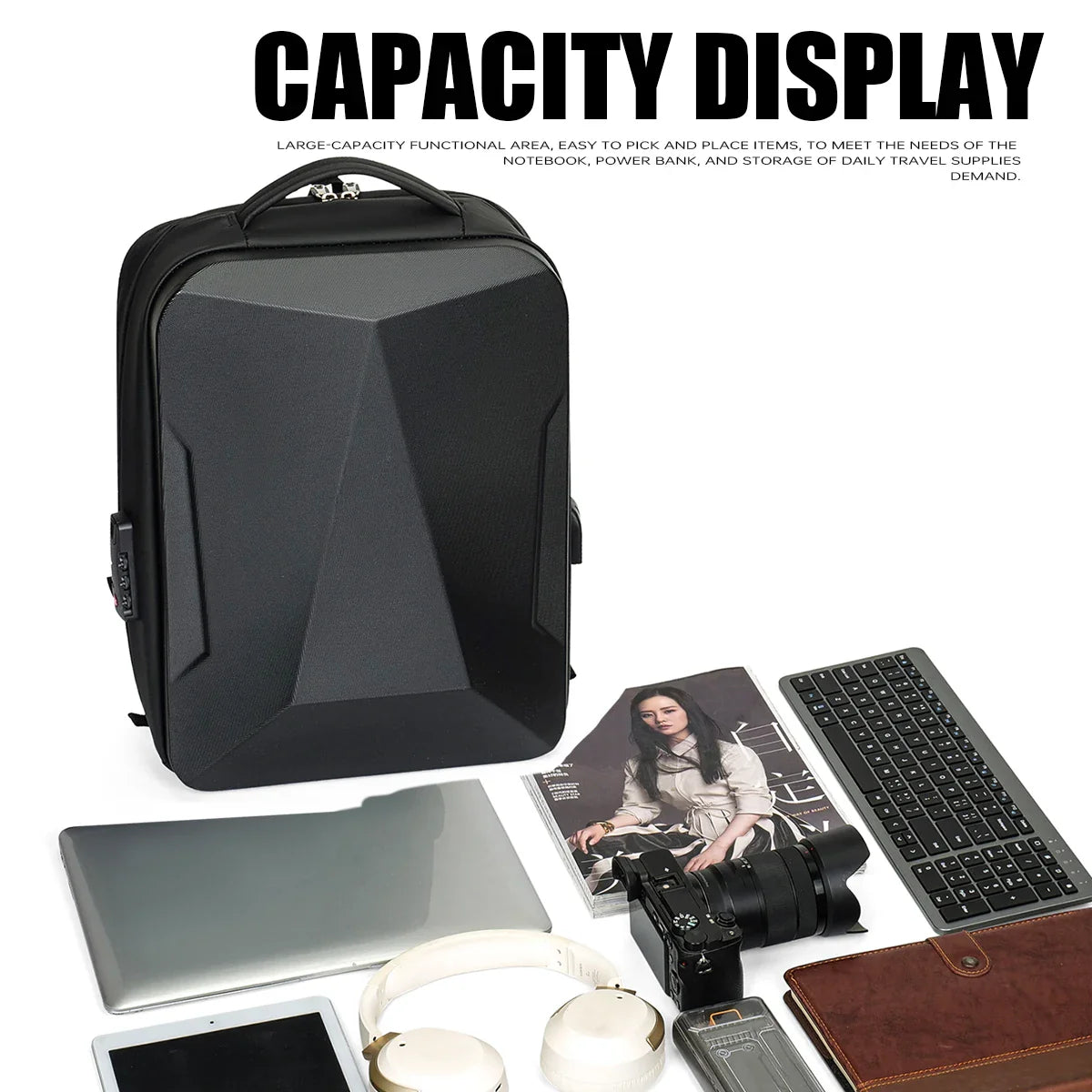 Trendbay Expandable Hard Shell Business Laptop Backpack