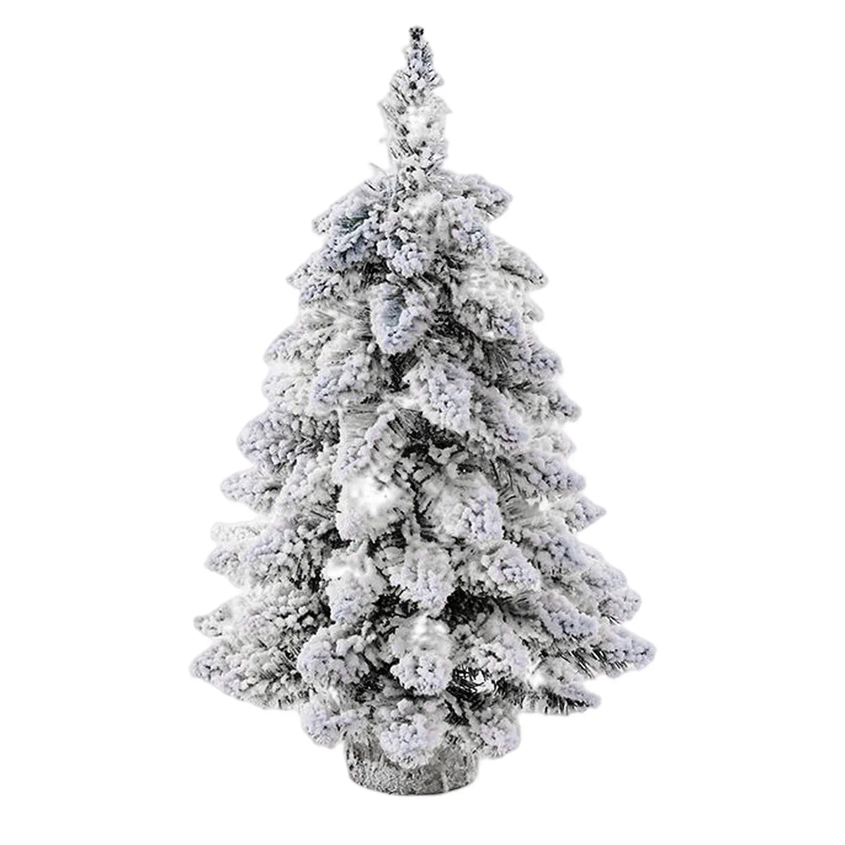 Trendbay Snow-Flocked Christmas Tree Tabletop Figurine with LED Lights