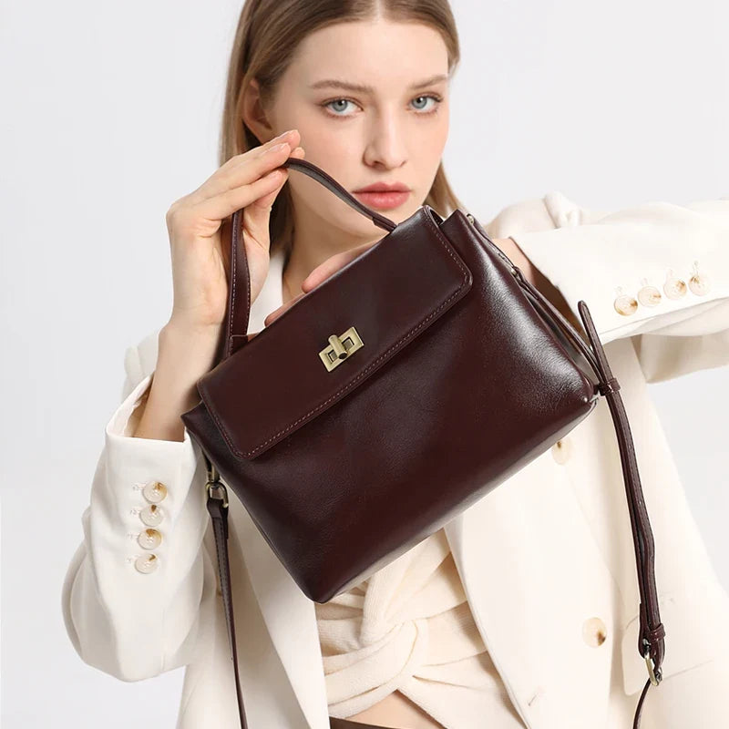 Trendbay Women's Genuine Leather Crossbody Satchel