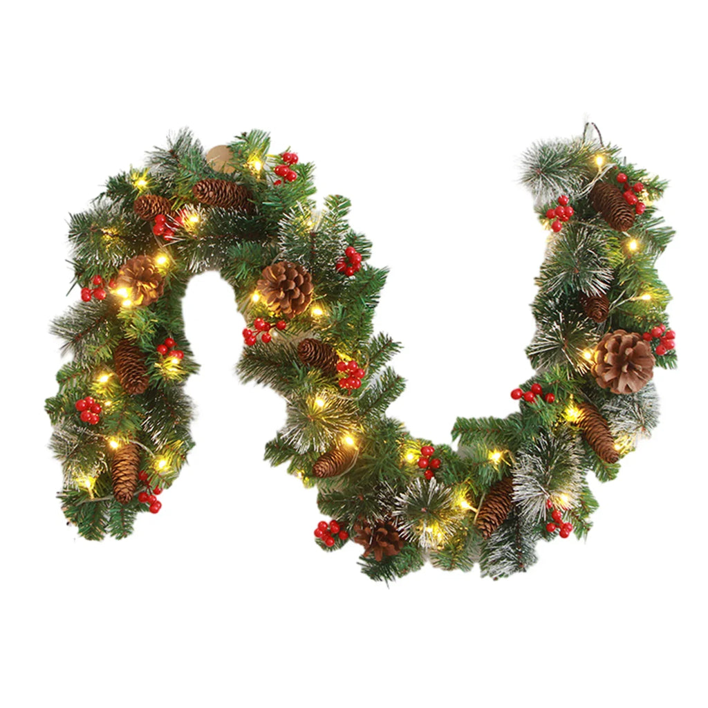 Trendbay Christmas Garland with Pinecones and Red Berries