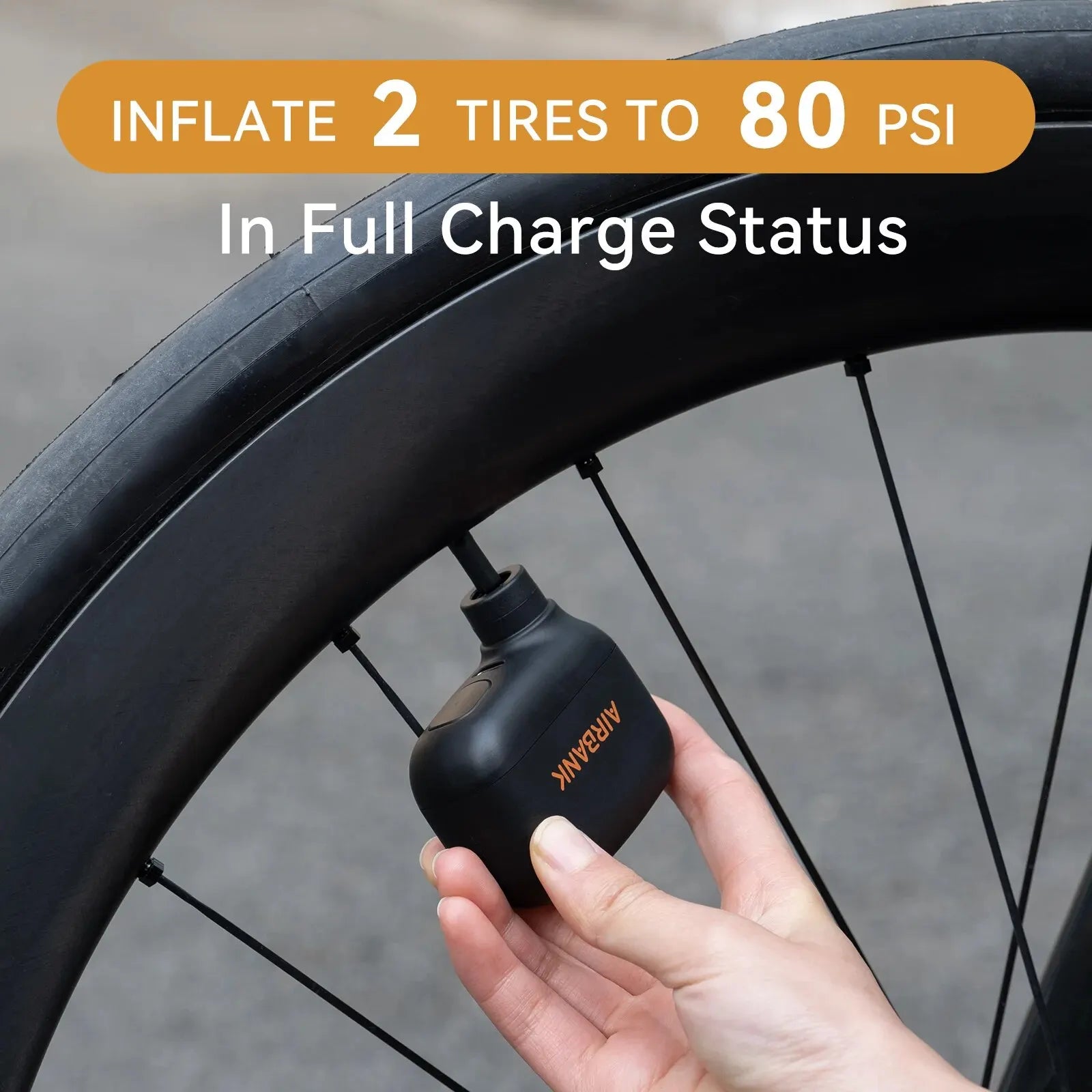 Trendbay Mini Portable Bicycle Pump – 100PSI Rechargeable Air Inflator with Type-C Charging