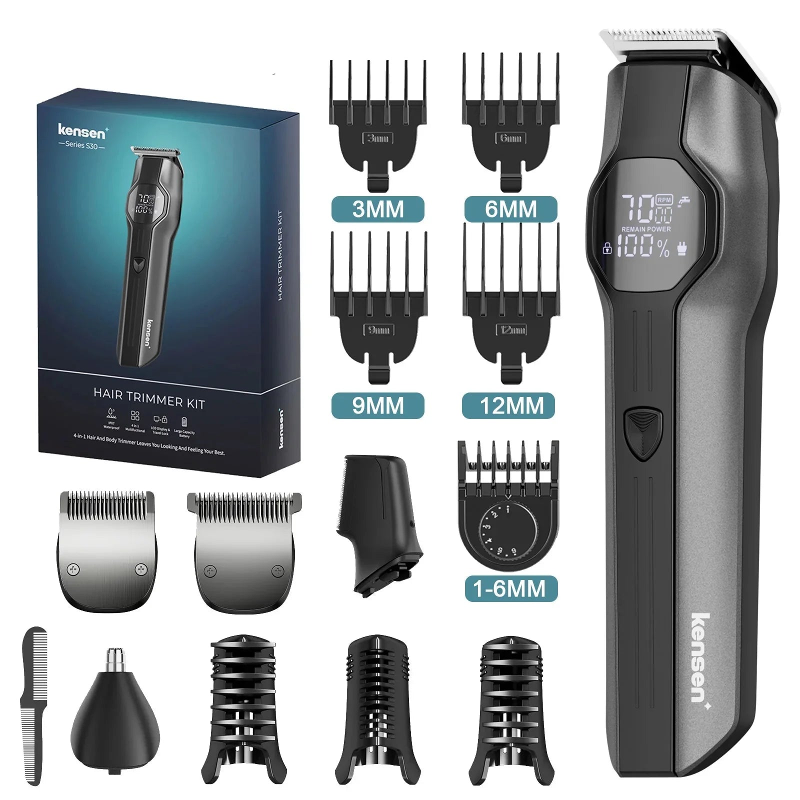 Trendbay 4-In-1 Cordless Hair Clipper Grooming Kit
