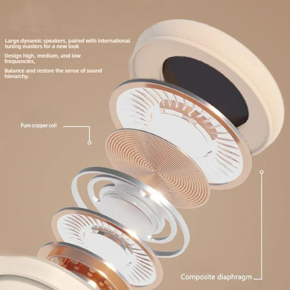 Trendbay Wireless Bluetooth Over-Ear Headphone Beige