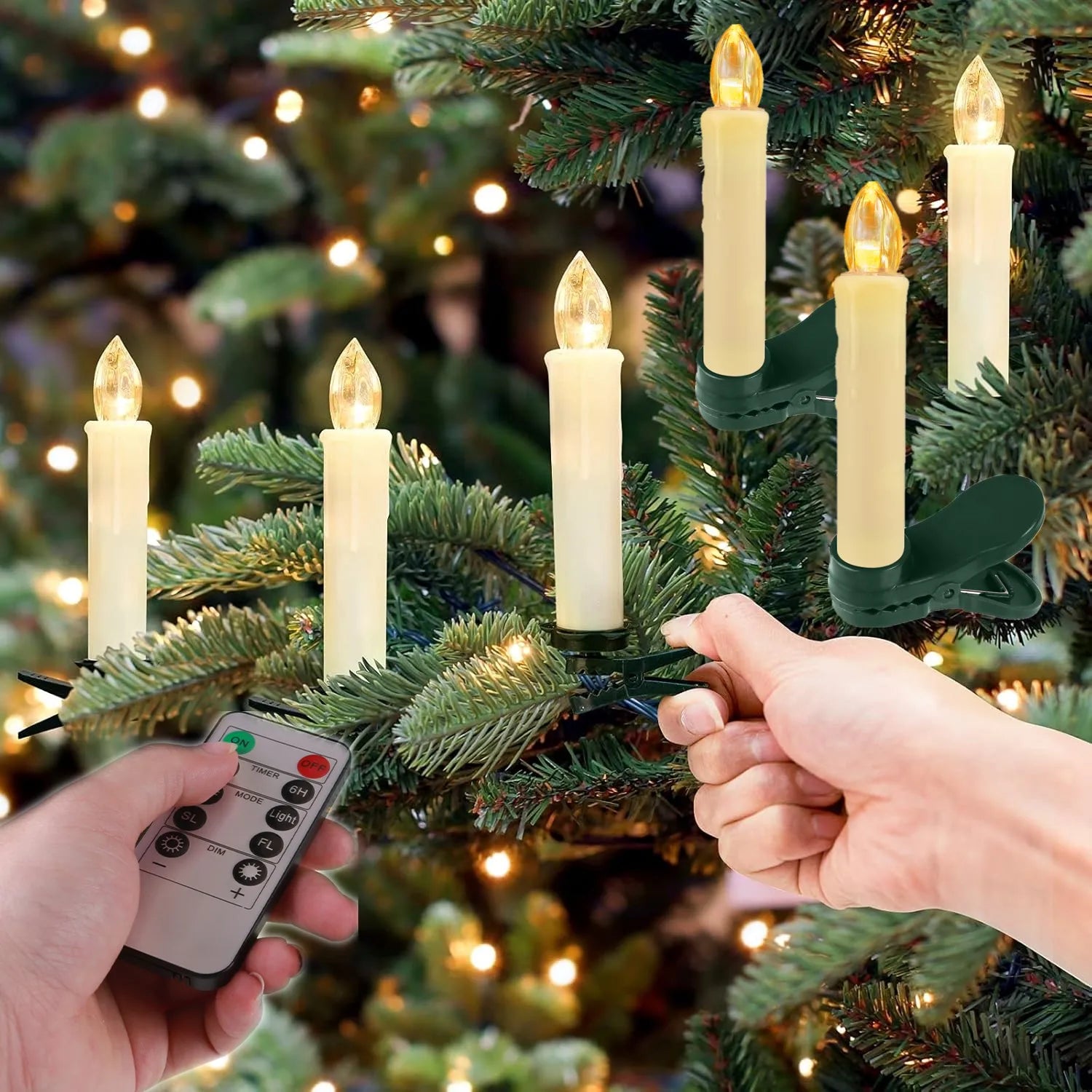 Trendbay 10PCS Flameless LED Taper Candles with Remote