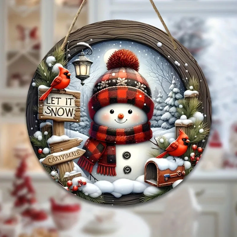 Trendbay 20cm Christmas Wreath Centerpiece Decoration Acrylic Snowman