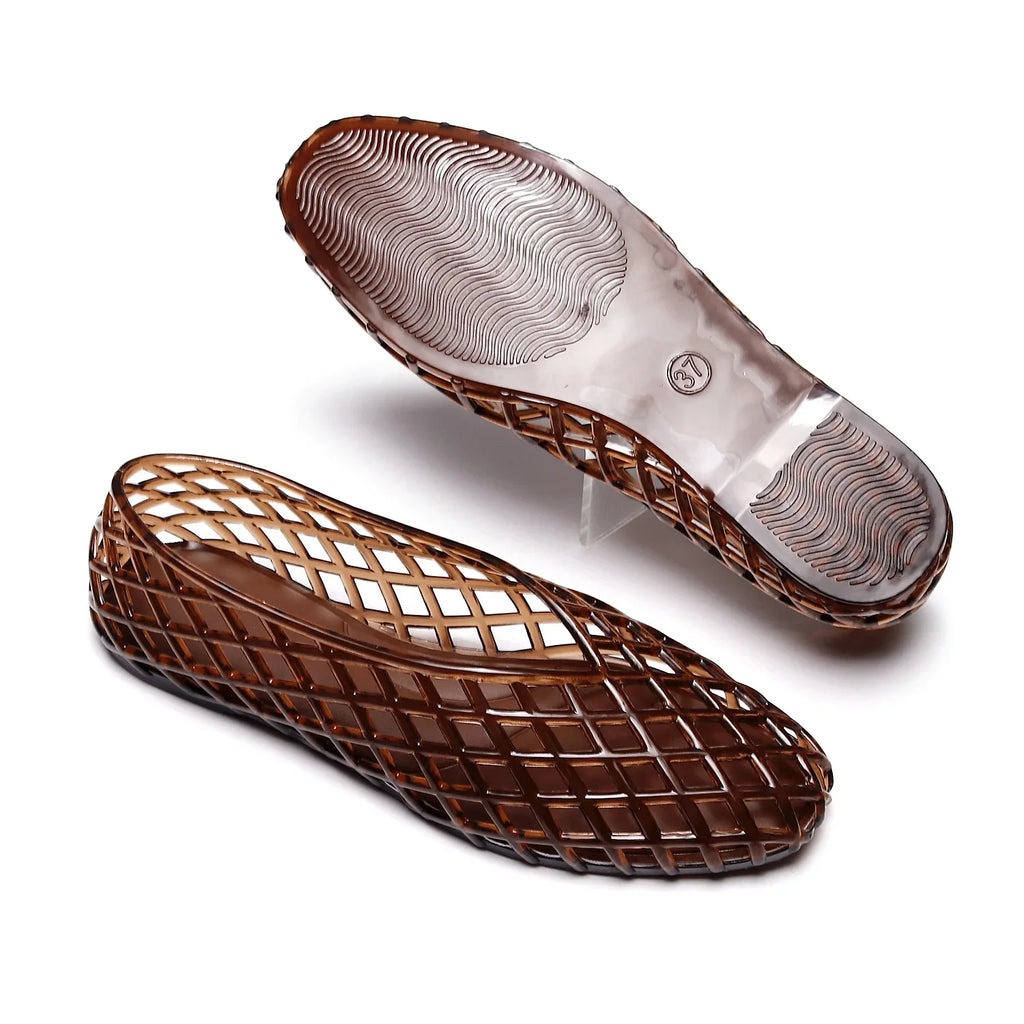 Trendbay Women's Crystal Jelly Flats