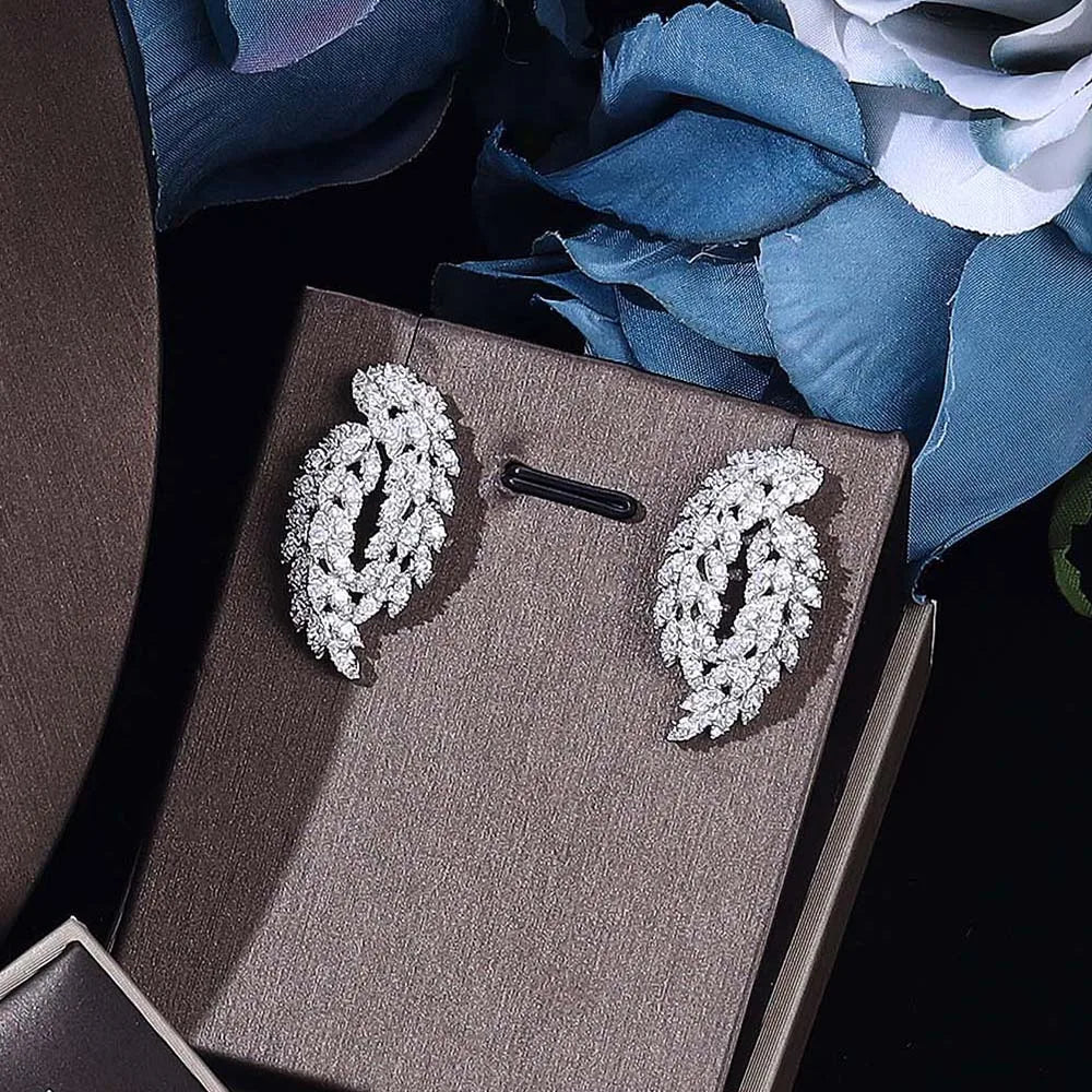 Trendbay 4-Piece Cubic Zirconia Bridal Jewelry Set – Necklace, Earrings, Bracelet & Ring