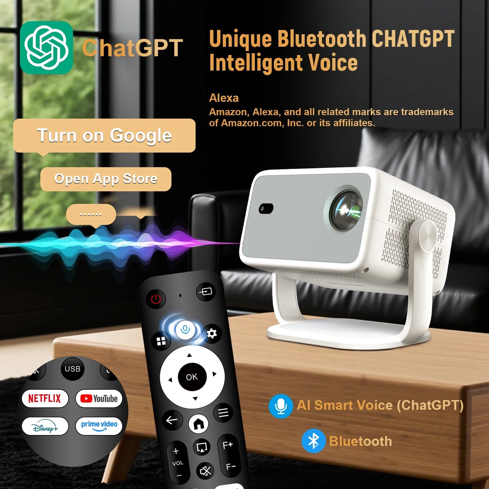 Trendbay TP350 Smart Projector – Native 1080P 650ANSI Android 13 with Auto Focus