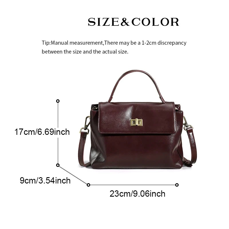 Trendbay Women's Genuine Leather Crossbody Satchel