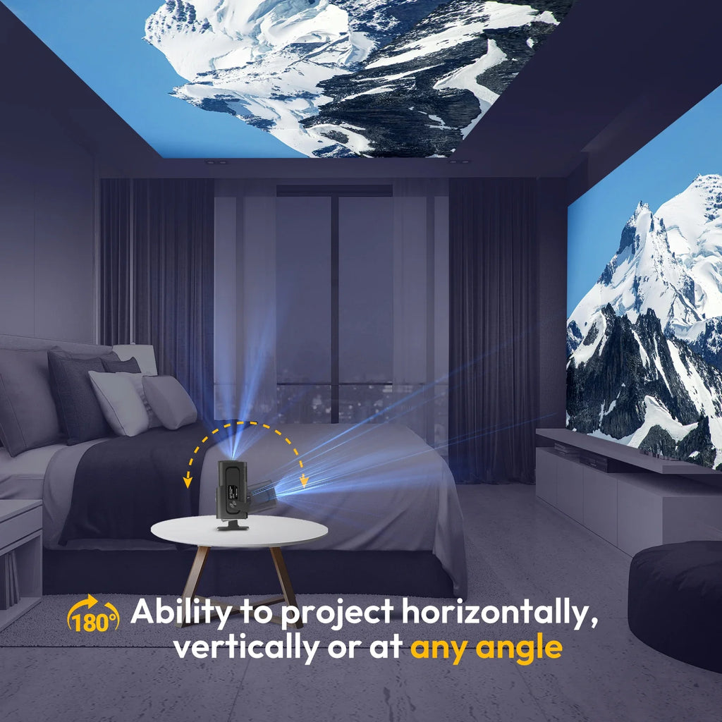 Trendbay HY320 Mini Projector – 4K Support WiFi6 BT5.0 180° Rotatable Portable Cinema