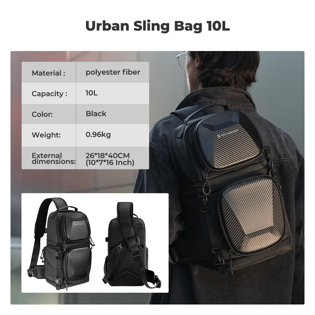 Trendbay 10L Hardshell Camera Sling Bag – Waterproof Crossbody Backpack for DSLR & Mirrorless Cameras