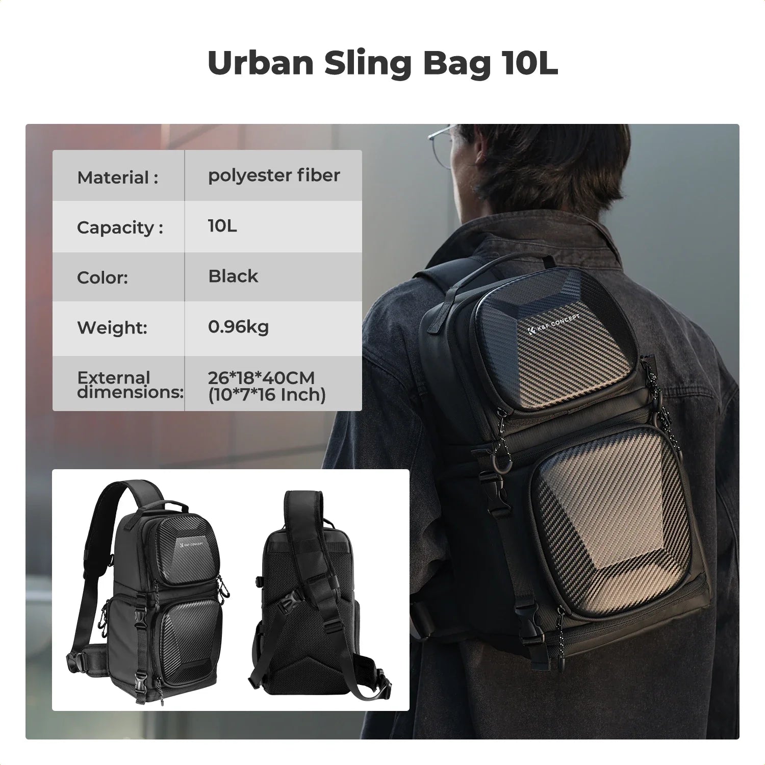 Trendbay 10L Hardshell Camera Sling Bag – Waterproof Crossbody Backpack for DSLR & Mirrorless Cameras