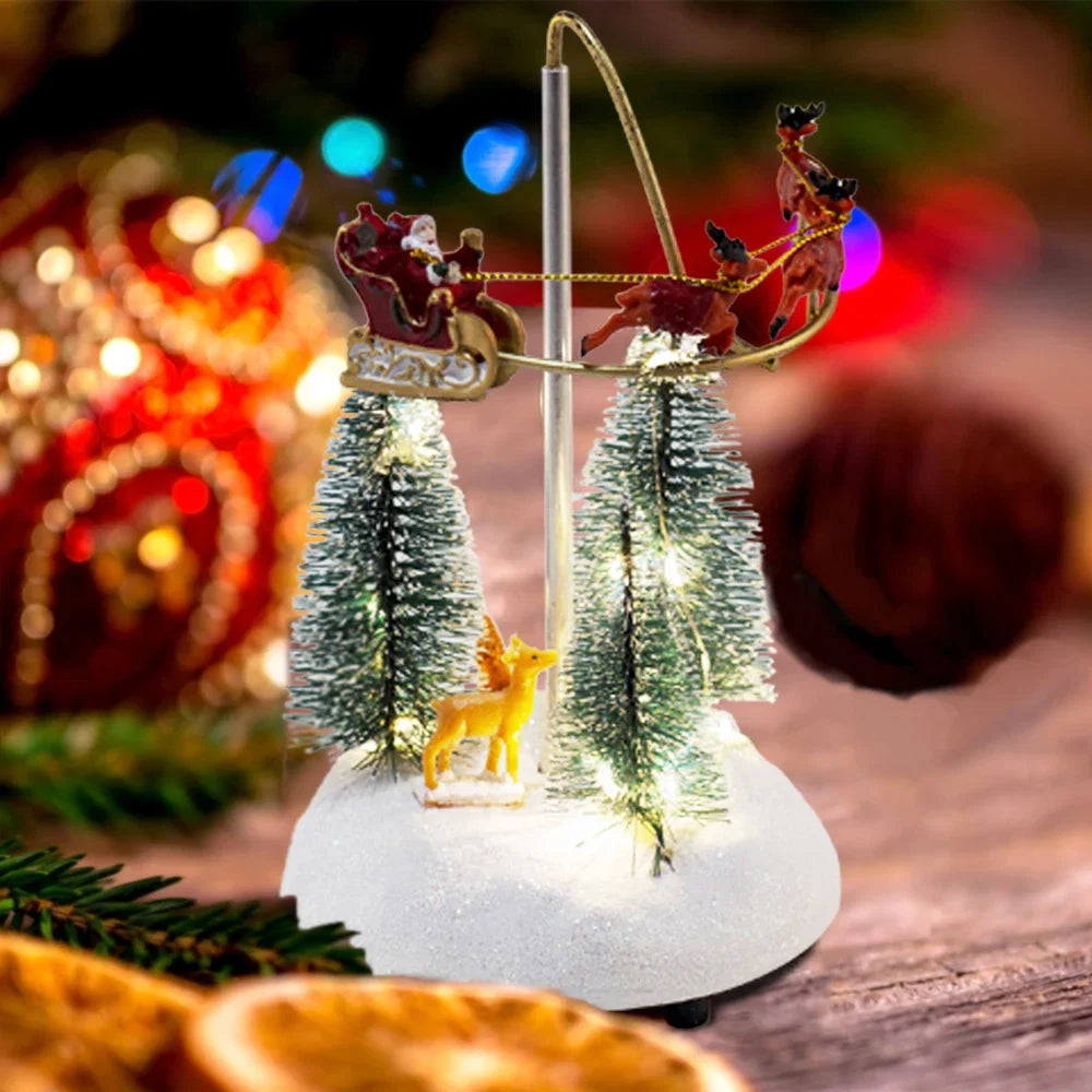 Trendbay Animated Christmas Village Flying Sleigh Decoration