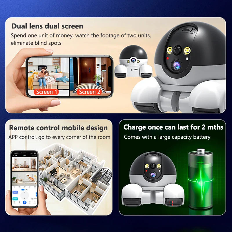 Trendbay Dual Lens WiFi PTZ Security Camera with Auto Tracking