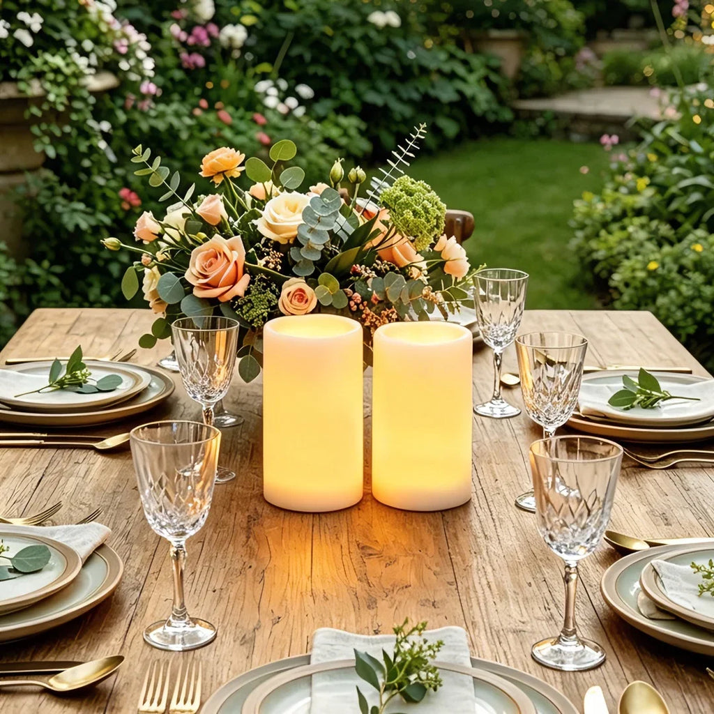 Trendbay Waterproof Flameless LED Pillar Candles Set