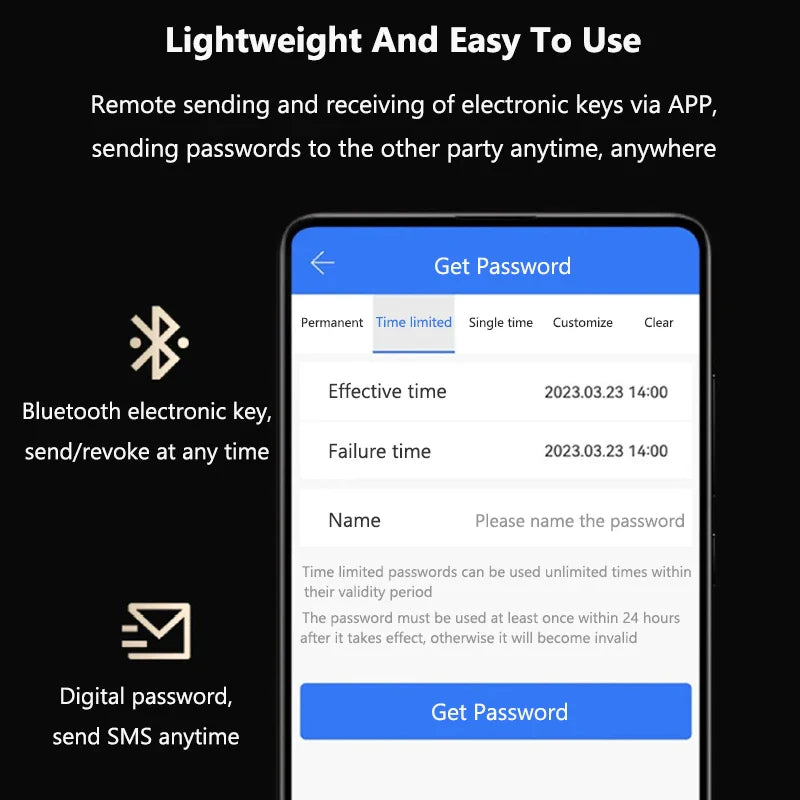 Trendbay Smart Fingerprint Door Lock with App Control & IC Cards (Waterproof)