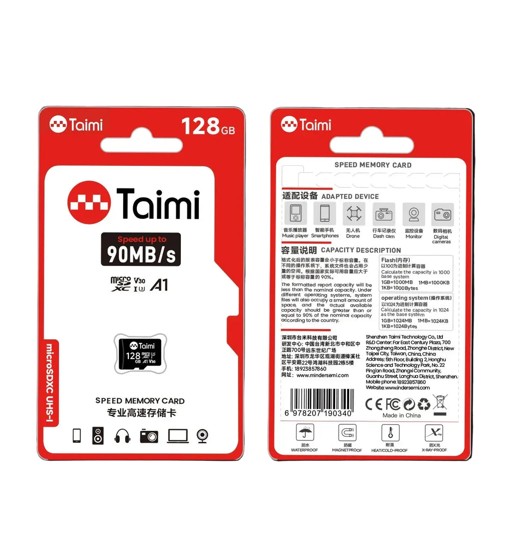 Trendbay Taimi 64GB MicroSD Card Class 10 U3 V30 A1 High-Speed