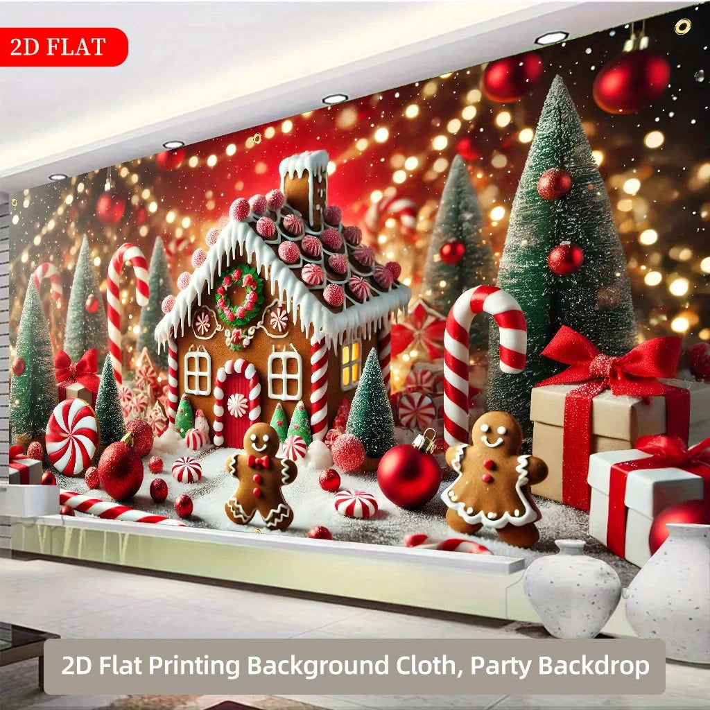 Trendbay Super Large Gingerbread House Backdrop