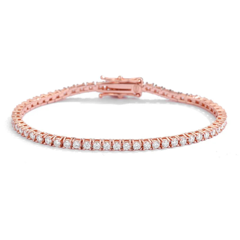 Trendbay 925 Sterling Silver Moissanite Tennis Bracelet – D Color VVS1 Sparkling Bracelet with GRA Certificate