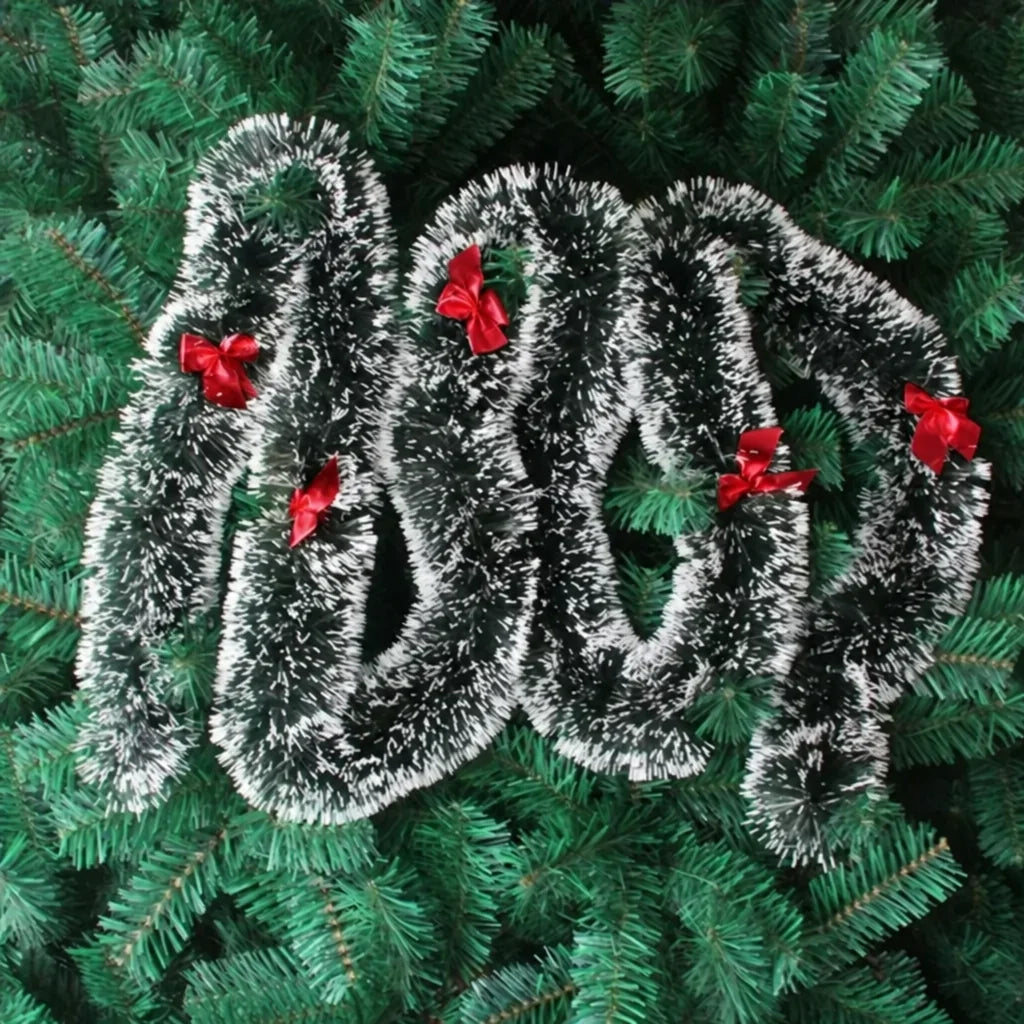 Trendbay 2M Red Christmas Tinsel Garland with LED Lights