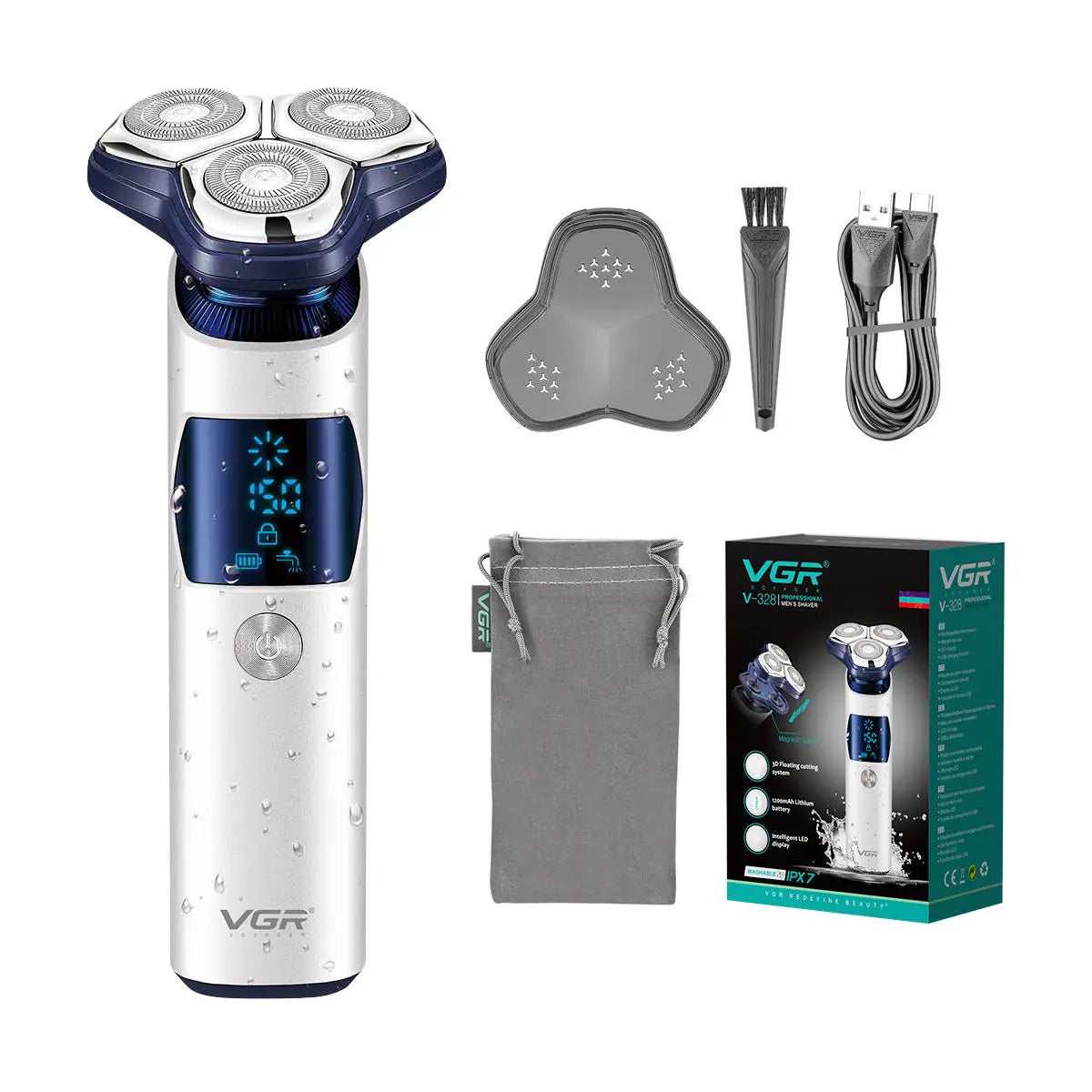 Trendbay 3-Blade Floating Metal Shaver with LED Display