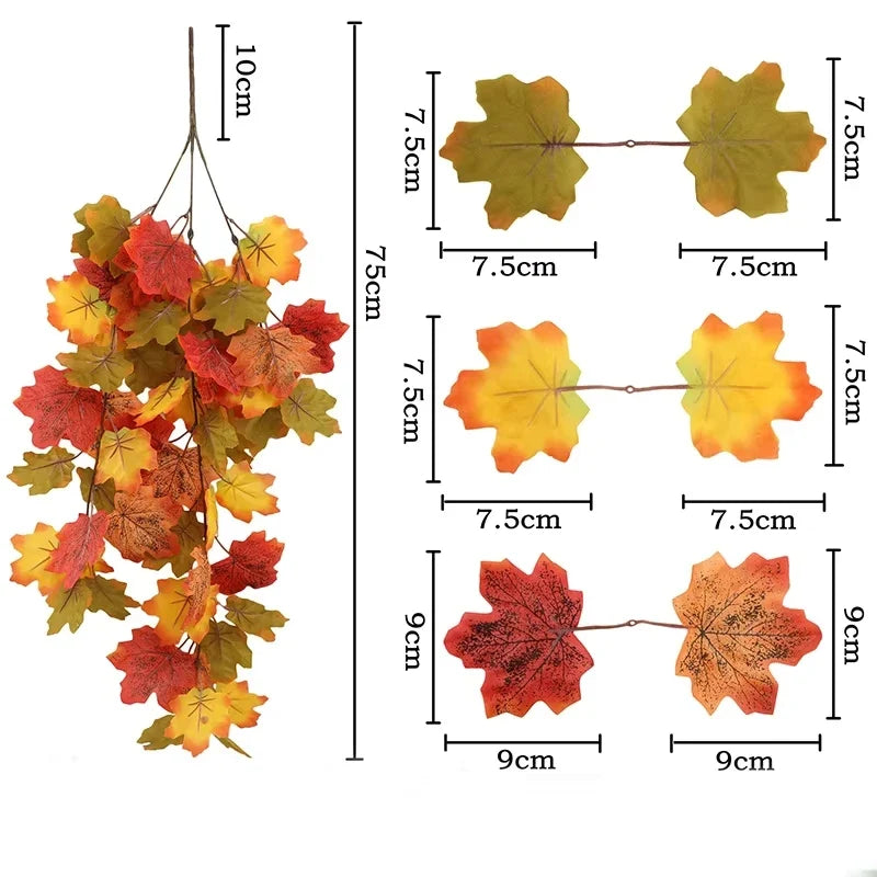 Trendbay 2-Piece 75CM Artificial Maple Leaf Garland