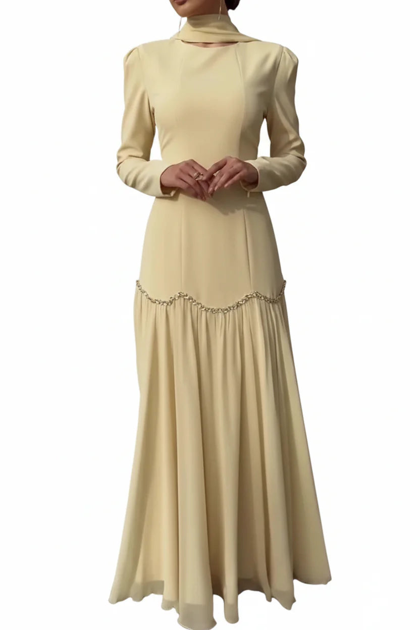 Trendbay Women's Draped Bubble Sleeve Dress