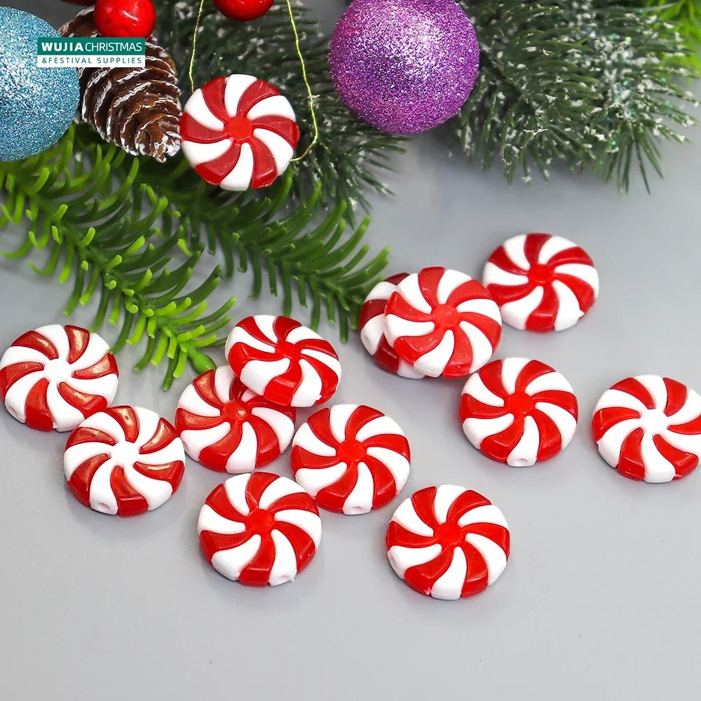 Trendbay Acrylic Christmas Candy Ornaments 50pcs Peppermint Sweet