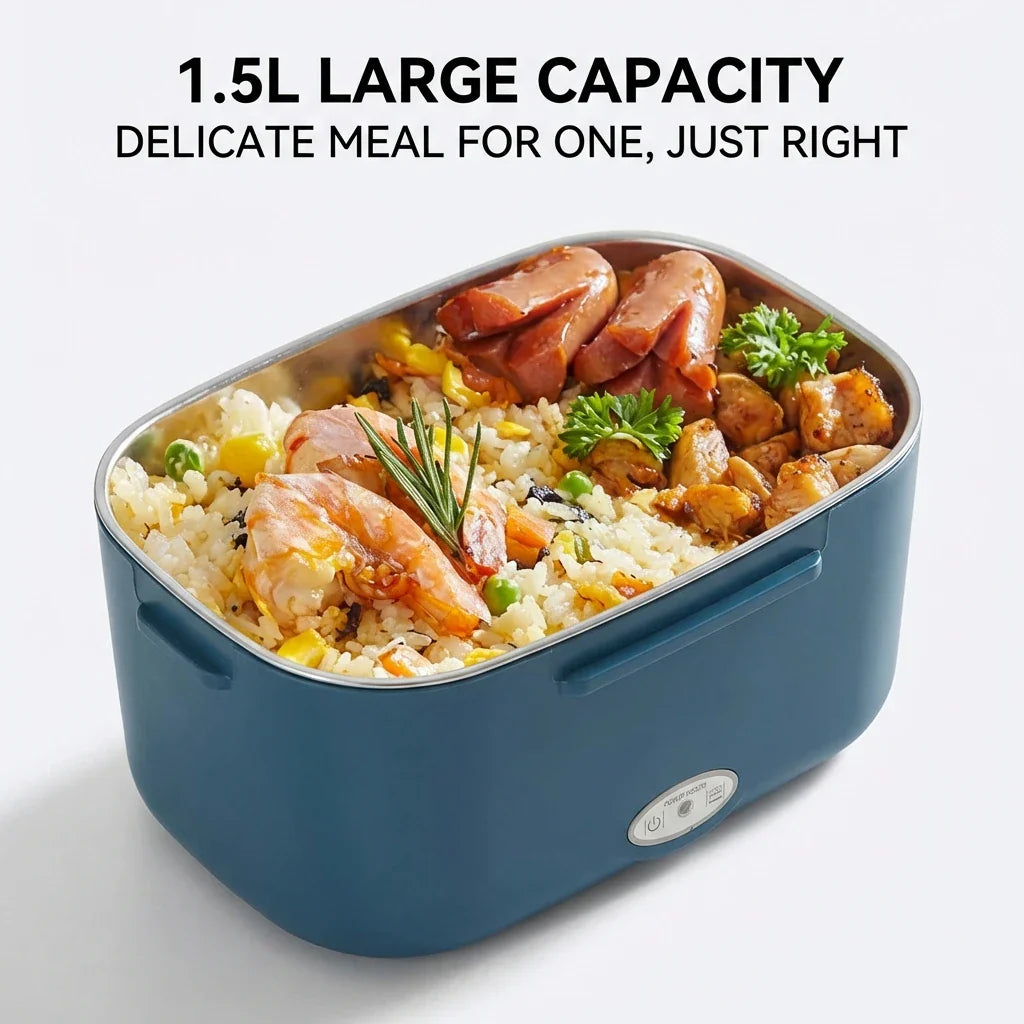 Trendbay Electric Lunch Box 1.5L – 60W Portable Food Warmer for Car & Home