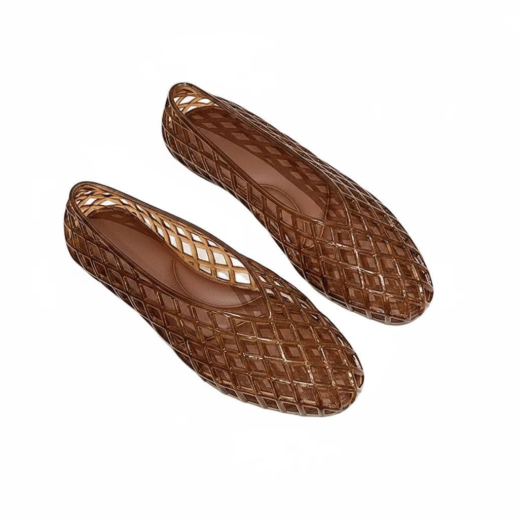 Trendbay Women's Crystal Jelly Flats