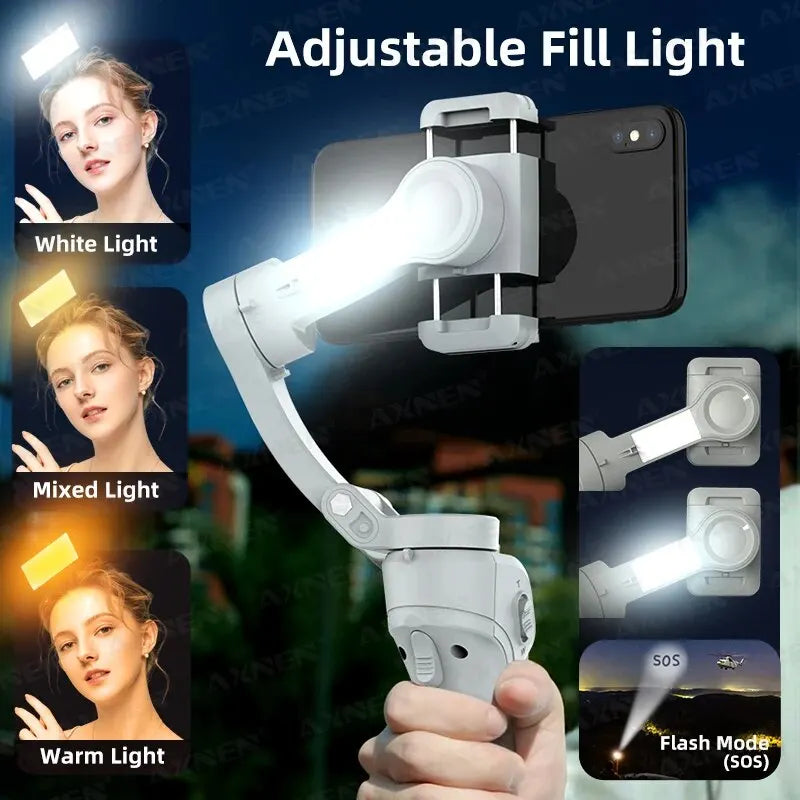 Trendbay HQ6 3-Axis Gimbal Stabilizer with Fill Light