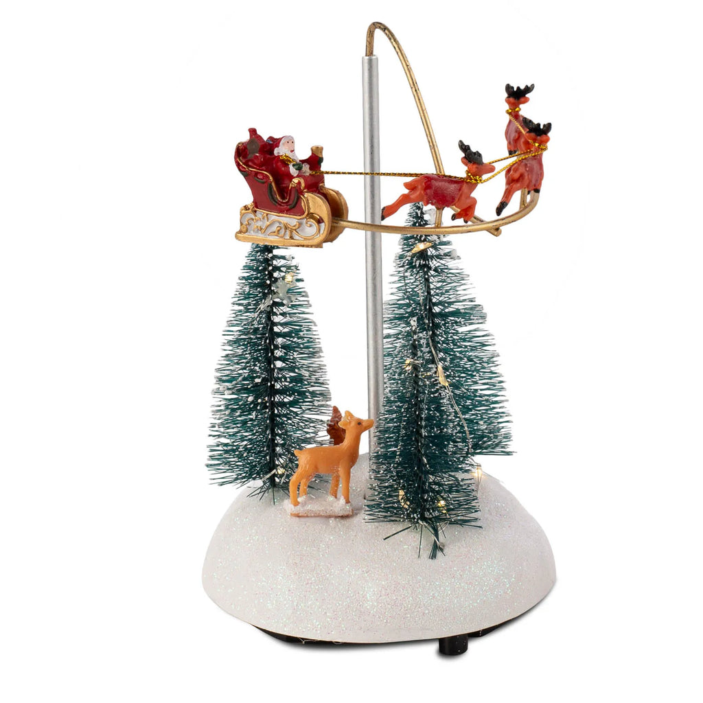Trendbay Animated Christmas Village Flying Sleigh Decoration