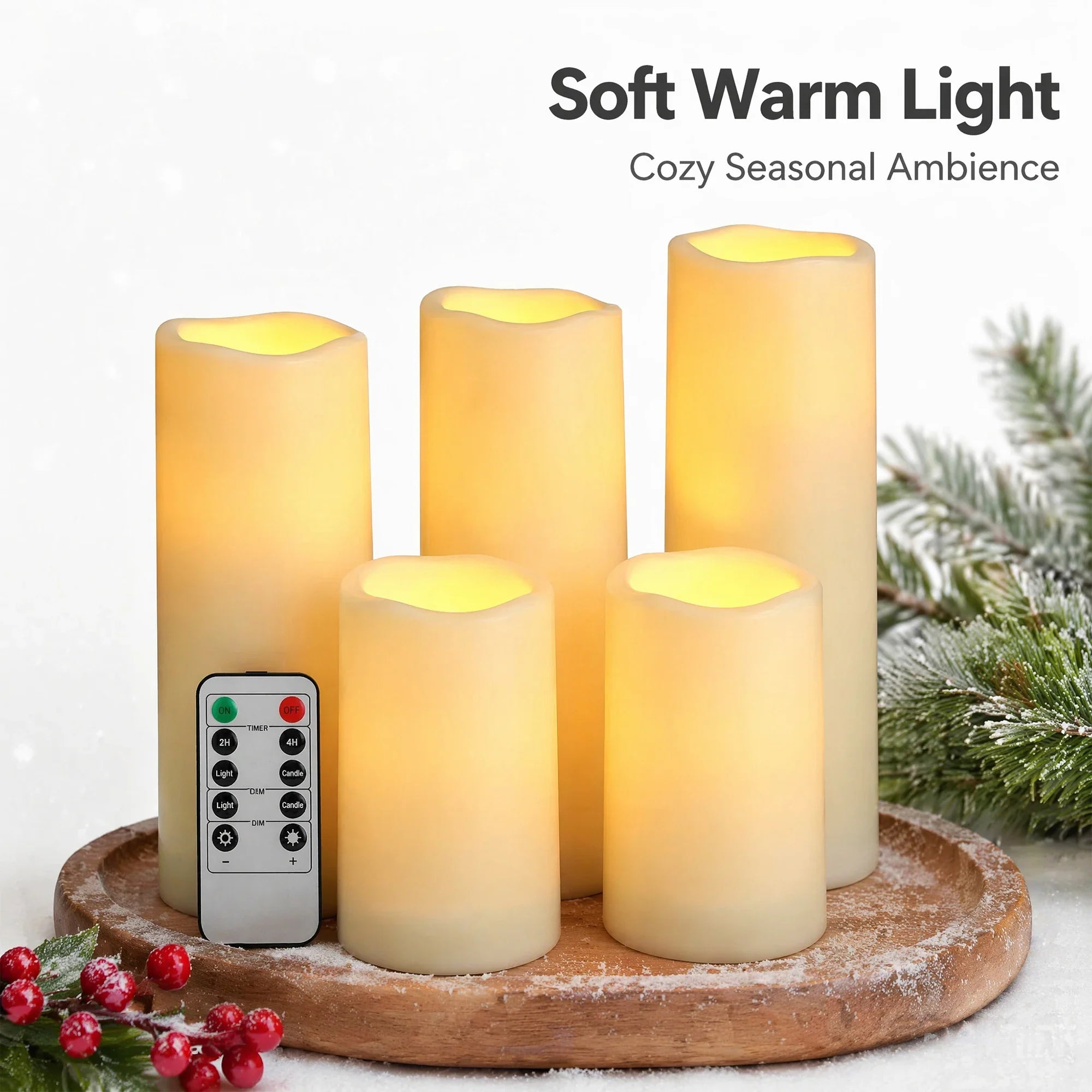 Trendbay Waterproof Flameless LED Pillar Candles Set